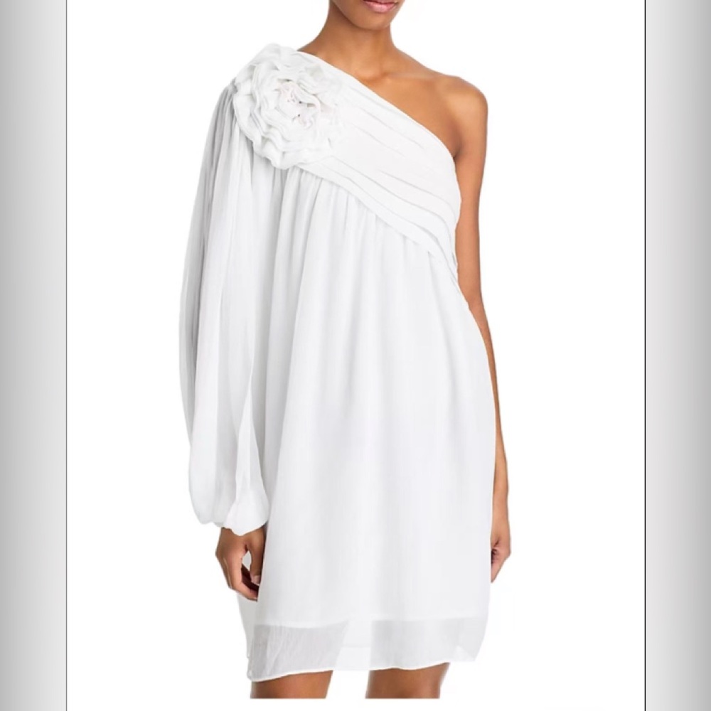 FARM  Rio off white one shoulder mini dress